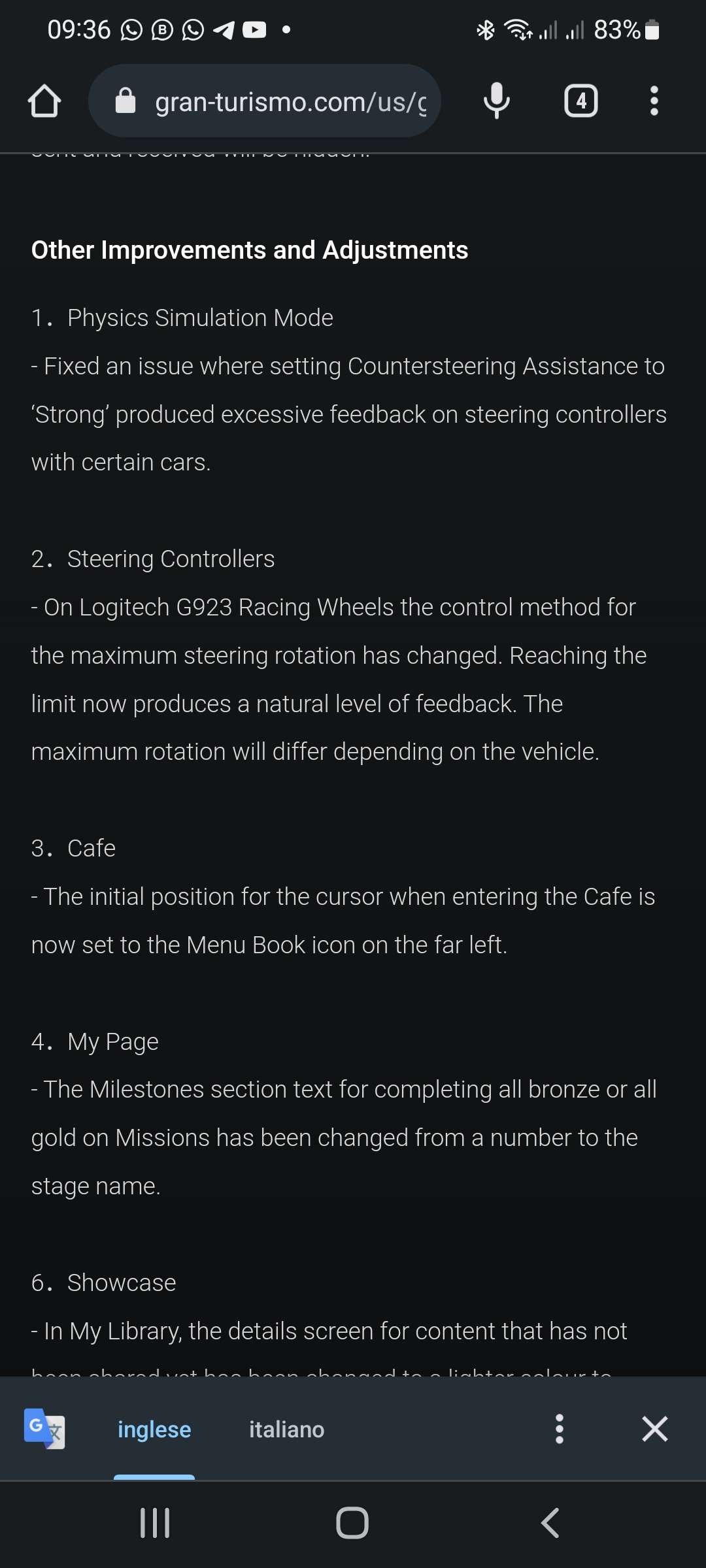 Gran Turismo 7 wheel force feedback downgraded in update 1.15